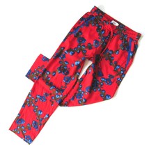 NWT J.Crew Collection Drapey Pull-on in Red Lattice Floral Pants 6 - £49.00 GBP