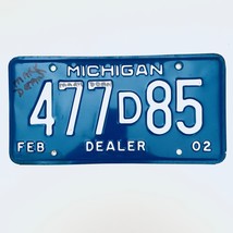 2002 United States Michigan Base Dealer License Plate 477D85 - £12.57 GBP