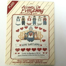 Plaid Accents on Everything Rub-On Paints Home Decor Love Spoken Here Vi... - $4.99