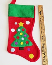 NEW Christmas Tree Christmas Stocking Felt Appliqué 16 1/4&quot; Long  - £7.87 GBP