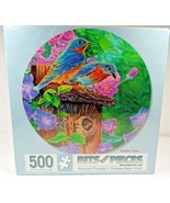 Bits and Pieces - 500 Piece Round Jigsaw Puzzle Bird&#39;s Tree Nest Cory Ca... - £15.50 GBP