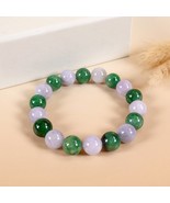 Jade Beads Bracelet, Purple and Green Jadeite Beads Bracelet, Real Burme... - $4,933.91 CAD