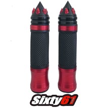 Yamaha R3 Grips Black Red 2015-2018 2019 2020 2021 Comfort Hand Spiked Bar Ends - £42.47 GBP