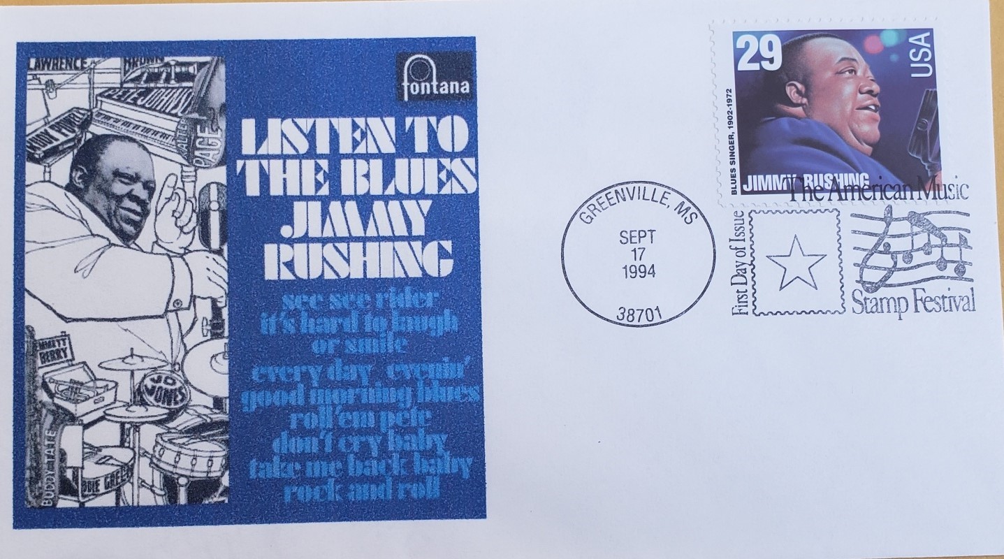 FDC LIsten To The Blues Jimmy Rushing The American Music Stamp Festival 1994 - $2.95