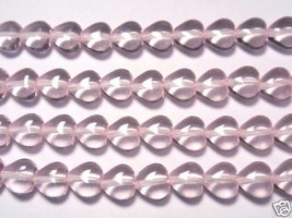 50 6x6mm Czech Glass Heart Beads: Rosaline - £1.59 GBP