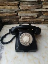 Vintage black rotary phone, Black bakelite phone made by Iskra, landline... - $40.00