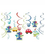 All Aboard Planes Trains and Cars 1st Birthday Swirl Hanging Party Decor... - $206.38 MXN