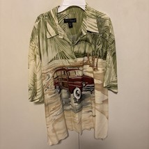 Tori Richard Shirt Mens 2XL Hawaiian woody car Rayon XXL - £70.26 GBP