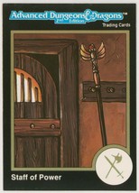 TSR AD&amp;D Series 1 R2 RARE 1991 Gold Border RPG Art Card #126 Magic Item ~ Staff - $9.89