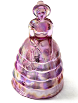 Vintage SUMMIT ART GLASS 5&quot; MELANIE SOUTHERN BELLE - Pink Iridescent Car... - $29.68