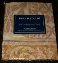 Sheridan Australia Caprice NEW 2 Standard Pillowcases Beige Tan Mauve Abstract - £10.36 GBP