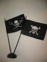 RFCO Brethren of The Coast Crossbones Pirate Flag 4&#39;&#39;x6&#39;&#39; Desk Set Black Base Be - £5.36 GBP