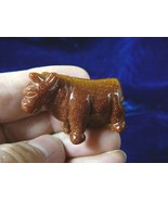 (Y-COW-555) COW cows dairy milk Orange brown Jersey GEM STONE figurine C... - $266.28 MXN