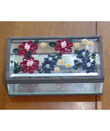 Jewelry Box Handcrafted FlowersPaper Quill On Glass  - £31.89 GBP