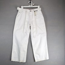 NWT EV1 Allie Wide Leg White Jeans Women&#39;s 2 Cropped 27x23&quot; Stretch Tie ... - $20.00