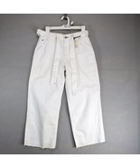NWT EV1 Allie Wide Leg White Jeans Women&#39;s 2 Cropped 27x23&quot; Stretch Tie ... - $28.12 CAD