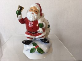 Vtg Ceramic Wind Up Musical Ceramic Santa Clause Japan Santa Clause Is Coming To - £14.89 GBP