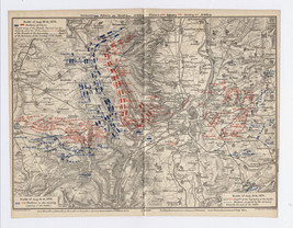 1911 Antique Map Of Siege Of Metz 1870 Lorraine / Germany France - $23.05