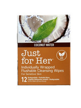 Just for Her Flushable Cleansing Wipes Coconut Water Individually wrappe... - $8.79