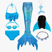 Kids Mermaid Tails With Monofin Swimming Party dress Cosplay Costumes  - £32.16 GBP