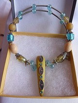 TRESKA Colorful Beaded Necklace Coil Choker - £23.45 GBP