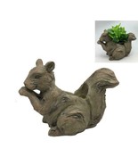 Squirrel Garden Planter Indoor Outdoor Wood Look Finish Resin Plant Larg... - $61.05 CAD