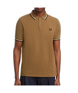 Fred Perry Men&#39;s Short Sleeve M3600 Twin Tipped Polo Shirt Shaded Stone ... - $92.59 CAD