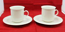 Arabia Finland Arctica White Coffee Tea Mug Cup 7.5 cm Tall Saucer Set o... - £57.51 GBP