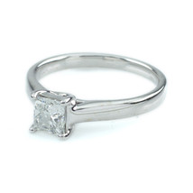 0.75 CT Coupe Princesse Diamant Solitaire 14k Bague or Blanc Taille 7 W / Igi - £2,742.07 GBP