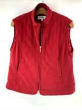 Sport Haley Women&#39;s Quilted Vest, Small Red, Gold Accents Full Zip - $18.80