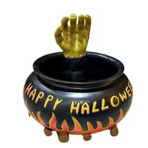 Gemmy Talking Halloween Candy Bowl Green Witch Hand in Caldron Vintage R... - $12.49