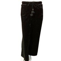 NWT Women Size Large Melissa Paige Crushed Velour Wide Leg Drawstring Pant - £20.00 GBP