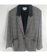 Bagatelle VTG  Plaid One Button Blazer Size 10 Black, Grey, Red houndstooth - $25.96