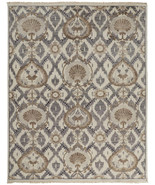 9&#39; X 12&#39; Ivory Gray And Taupe Wool Floral Hand Knotted Stain Resistant A... - €1.989,51 EUR