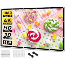 Projector Screen 120 Inch, Movie Projector Screen 16:9 Foldable And Port... - $39.99