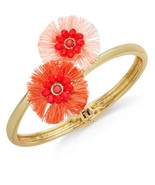 Inc Gold-Tone Beaded Fringe Flower Bypass Hinge Bracelet - £13.95 GBP