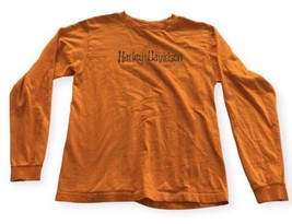 Harley-Davidson Orange Long Sleeve T-Shirt no size tag read details - £13.68 GBP
