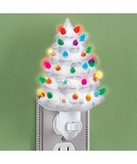 Night Light Christmas Tree Lighted White Indoor Lighting Holiday Seasona... - £18.11 GBP