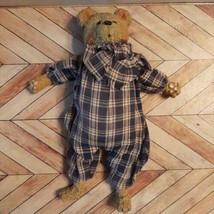 Vintage Teddy Bear Figure Resin Head Feet and Arms 9 In Homespun  - £22.33 GBP
