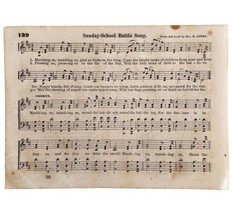 1865 Battle Song March Victorian Sheet Music Small Page Happy Voices PCB... - $24.99