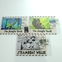 Jungle Book Steamboat Willie 3 Cards Fun Disney 100 Carnival Postcard St... - £15.81 GBP
