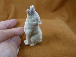 wolf-w72 white sitting howling Wolf shed ANTLER figurine Bali detailed w... - £50.22 GBP