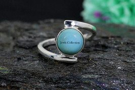 Natural Larimar 925 Sterling Silver Oval Gemstone Partywear Ring jewelry - $11.63+
