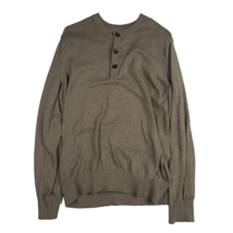 Banana Republic Men Size S Brown Pullover Knit Half Button Casual Sweater Cotton - £10.07 GBP