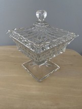 Fostoria American Clear Glass Wedding Bowl with Lid 8.25&quot; Pedestal READ - £33.96 GBP