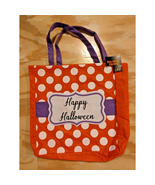 Happy Halloween Felt 12x12 White Polka Dot Orange Trick Or Treat Bag -New w/Tag  - $8.86