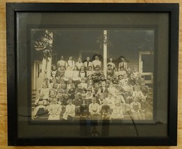 Antique Class Photo Early 1900s Rural School Elementary to High School S... - $34.64