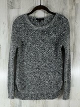 Ann Taylor Sweater Black White Marled Mohair Wool Blend Size Small - £23.71 GBP