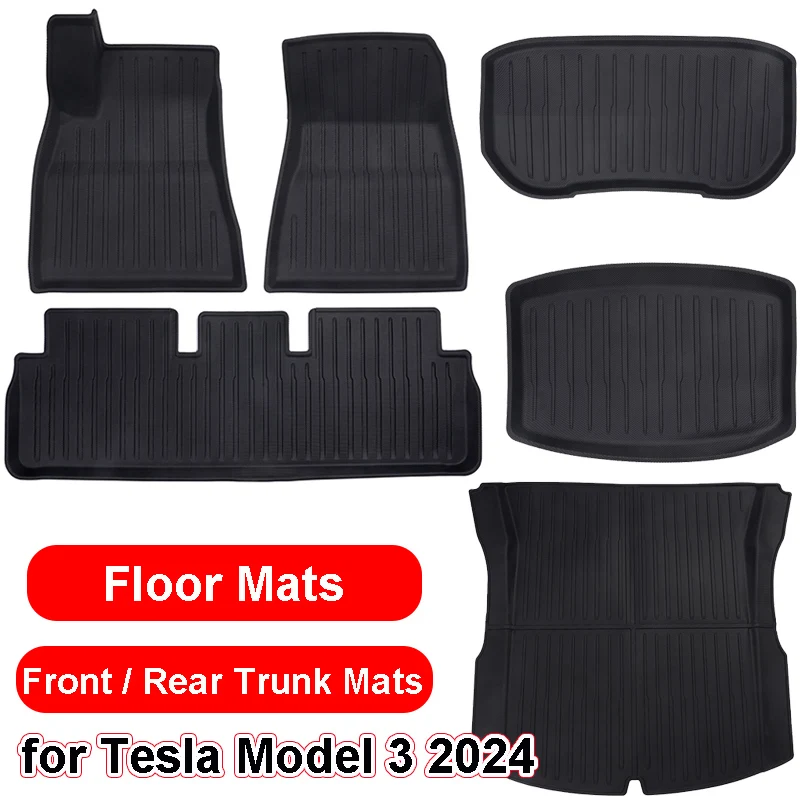 for Tesla Model 3 Highland Floor Mats 2024 interior Accessories Front Rear Trunk - £170.88 GBP+