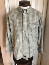 Tommy Jeans Green Plaid Button Front Long Sleeve Shirt Men’s L - £15.53 GBP
